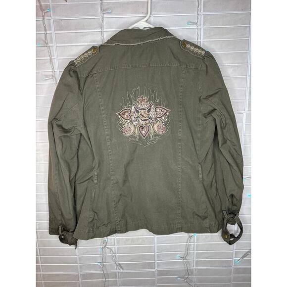 Denim Co Women's Army Green Button-Up Jacket Shirt Size 10 US / 38 EUR - Picture 7 of 10